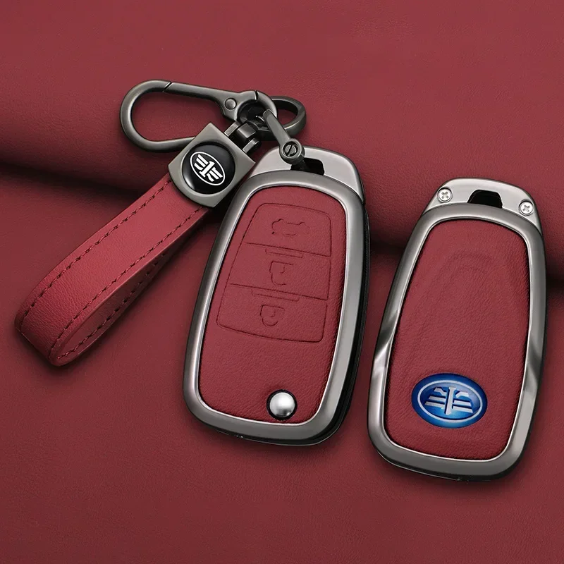 سبائك الزنك سيارة مفتاح القضية 3 زر الوجه المفاتيح التحكم عن بعد Fobs حامي غطاء سترة ل FAW Besturn X80 2018 2019 2020 #1