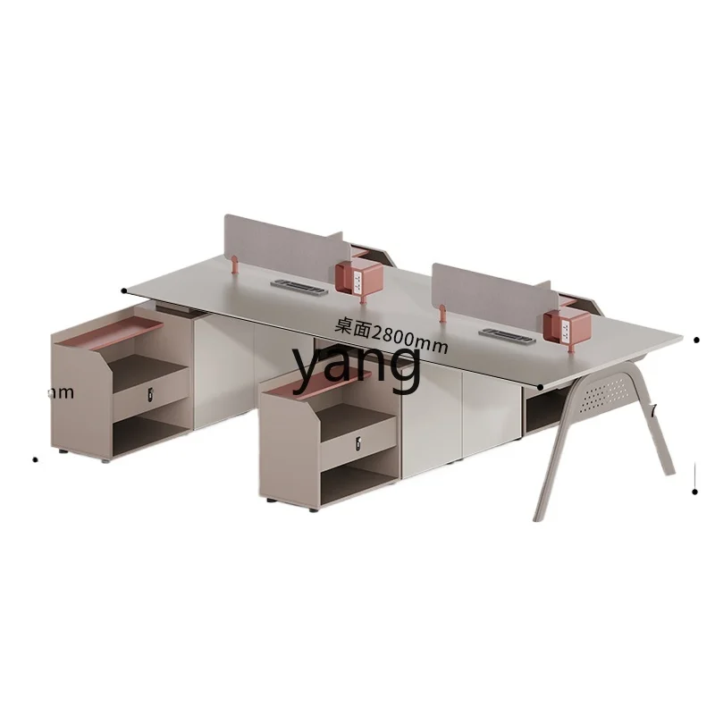 LH  Furniture Simple Modern Double Financial Desk Workstation Computer Desk