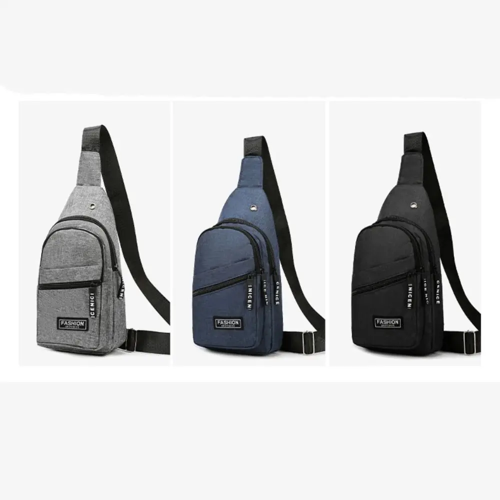 New Multifunctional Men Chest Bag Casual Waterproof Oxford Cloth Shoulder Bag Korean Style Sports Shoulder Bag Messenger Bag