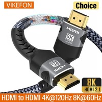 8K HDMI Cable 2.1 48Gbps High Speed HDMI Braided Cord-4K@120Hz 8K@60Hz DTS:X HDCP 2.2 & 2.3 HDR 10 for Compatible Laptop/PS5