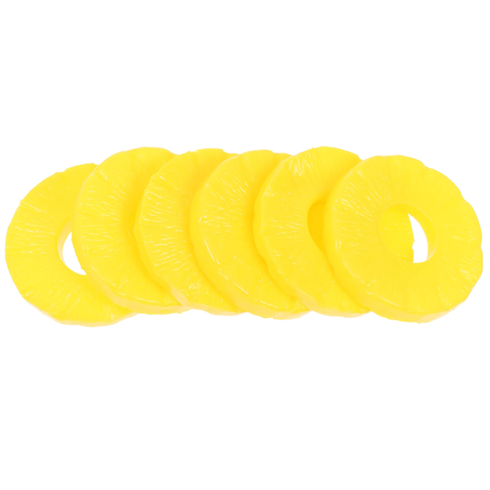 6 Pcs Simulation Pineapple Ring Artificial Fake Food Plastic Slices Fruits Photography Props