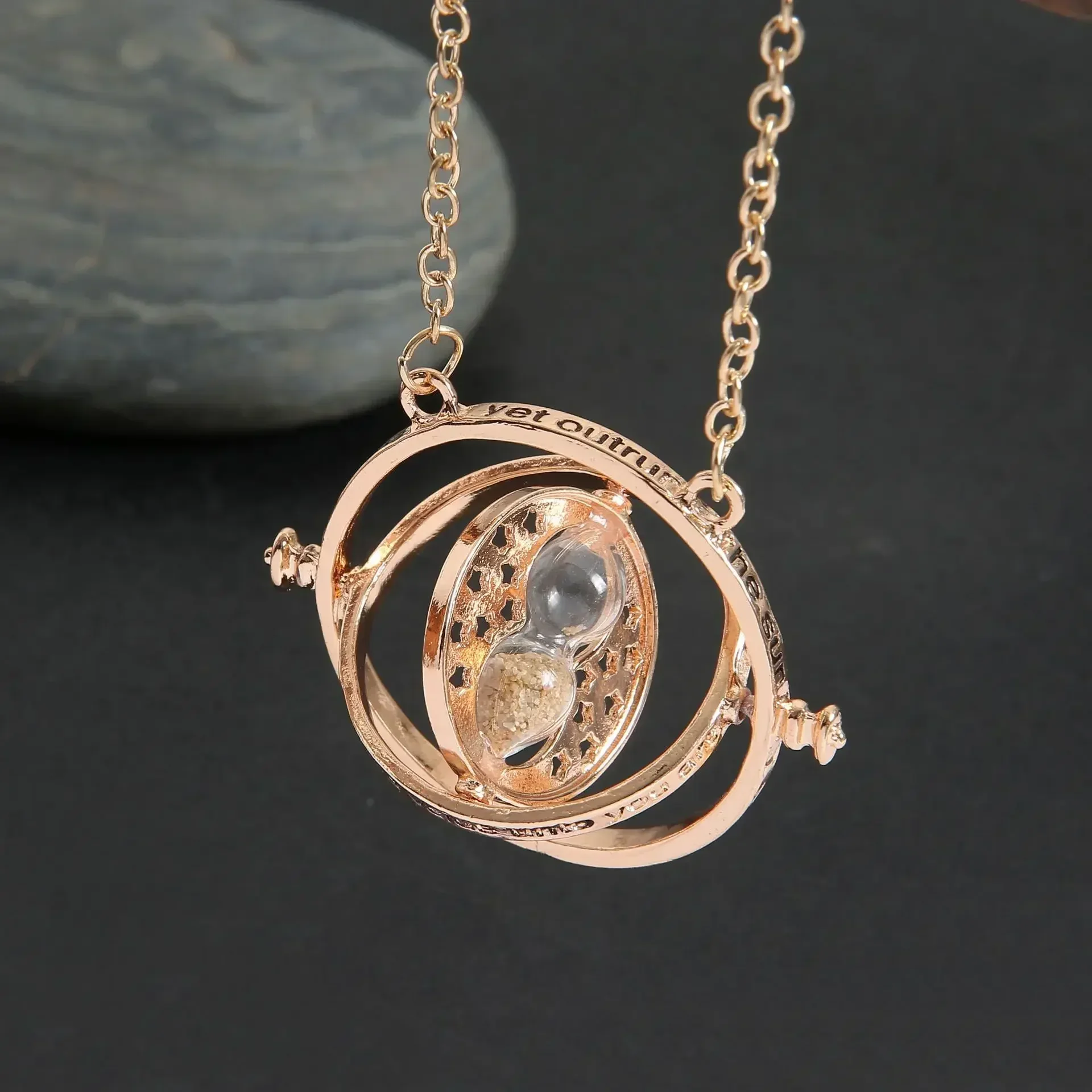 New Harries Potters Time Converter Necklace Wand Time Turner Hourglass Snitch Pendant Triangle Necklace Friend's Birthday Gift