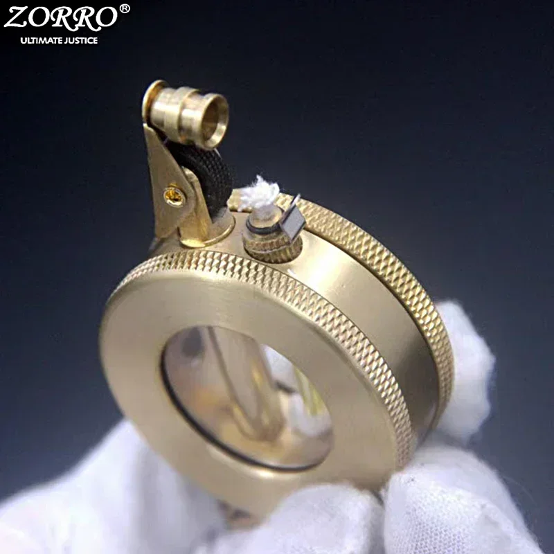 ZORRO New Transparent Layer Warehouse Retro Kerosene Lighter Gift Collection Small and Convenient Original Copper Lighter