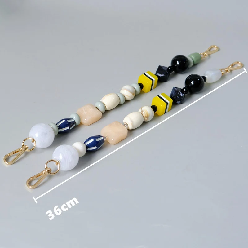 New Woman Bag Accessory Parts Colorful Resin Beads Handcrafted Wristband Phone Case Strap Women Replacement Bag Handle Chain