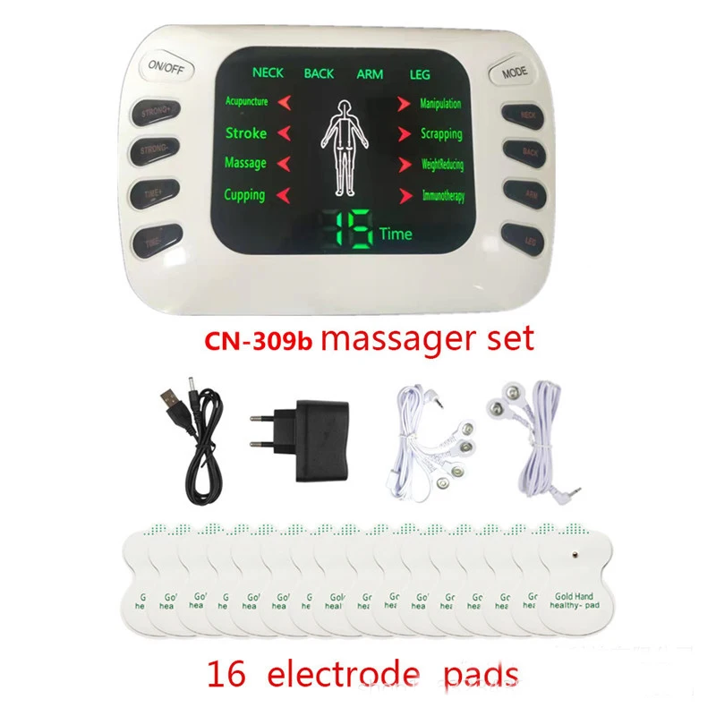 Bxa-309b estimulador muscular elétrico, terapia de acupuntura, dezenas, ems, 8 modos, máquina de fisioterapia meridiana, massageador