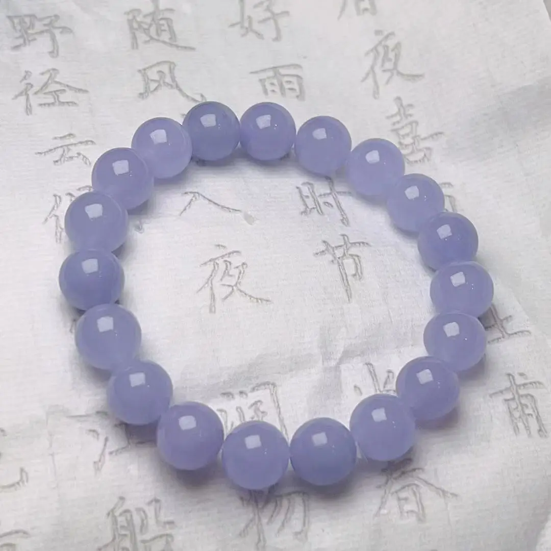 

Myanmar jadeite explosion authentic national style pure natural waxy ice all purple bracelet for my wife's birthday gift