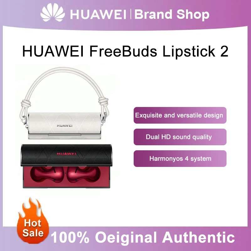 

Huawei FreeBuds Lipstick 2 Headphone Original High Resolution Sound Air-Like Comfort Open-Fit Active Noise Cancellation 2.0 Red