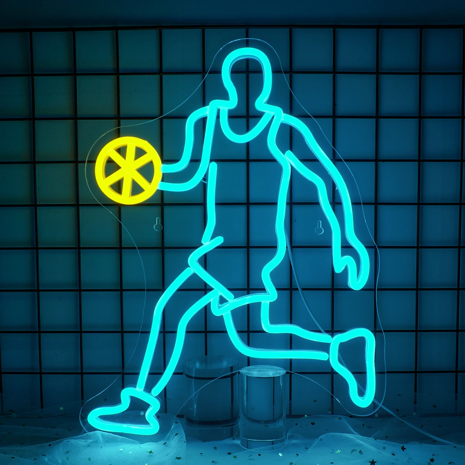 Basketball Sport Neon Sign Led Lights Art Room Decoration For Gym Ball Game Sports Club Dimmable Wall Light Up Signs Art Logo