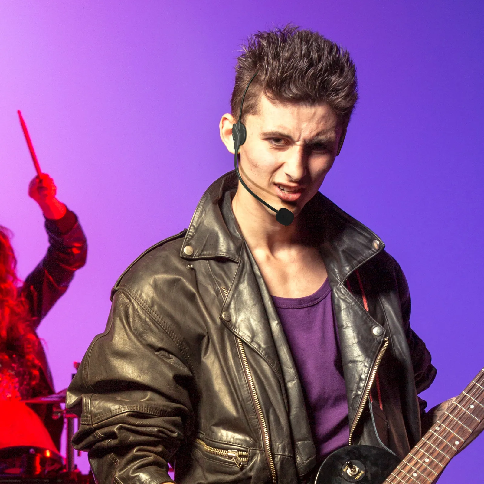 

2Pcs Adjustable Singer Star Headband Microphone Earphone Prop High Grade Plastic Cosplay Costume Accessory for Kids Party