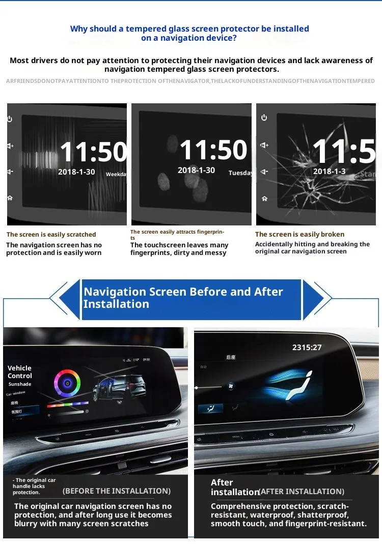 Gehärteter Glas-Schutzfilm für Chery Jaecoo 7 J7 2023 13,2 Zoll Auto-Infotainment GPS-Navigationsbildschirm Schutzfolie Zubehör – Detail 8
