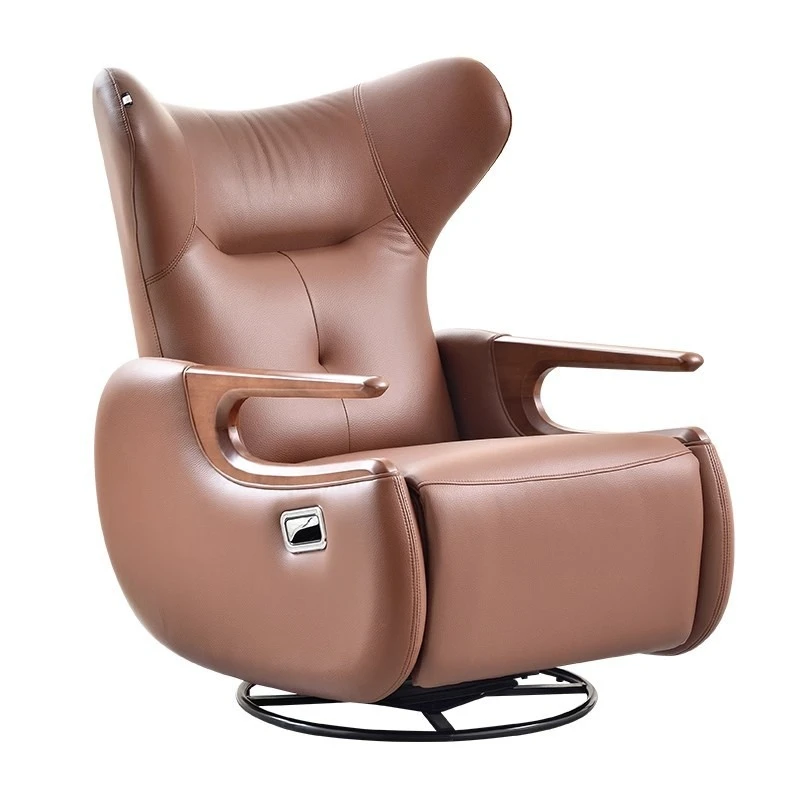 Italian high-end ecological leather single sofa balcony electric multi-functional lazy recliner household living room leisure ch