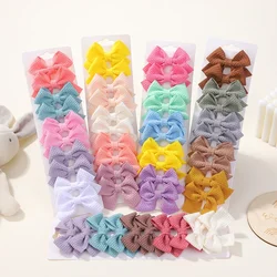 10pcs/set Cute Girls Hairpins Hair Bows Sets Nylon Safe Hair Clip Barrettes for Infants Toddlers Kids Baby Hair Accessories