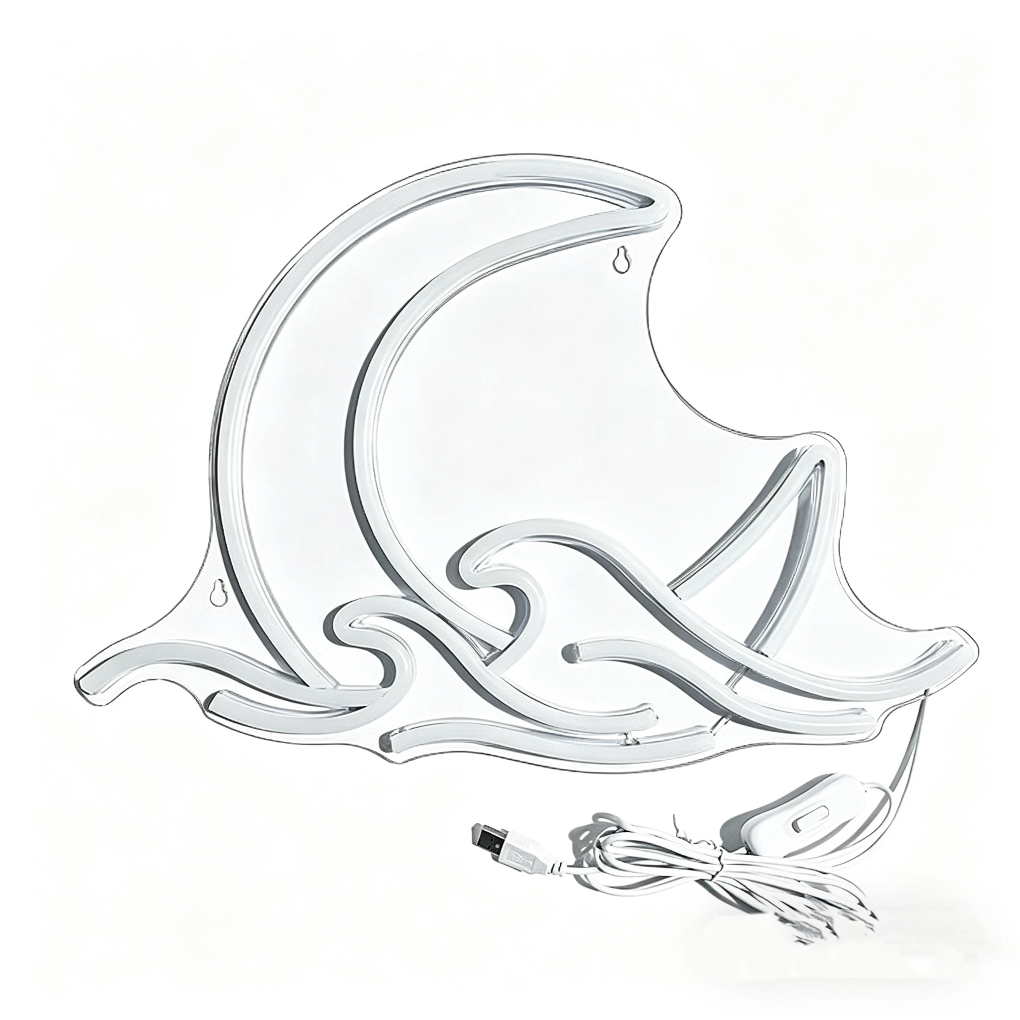 LED neon lights, wall-mounted ambient lamps for gaming bedrooms, creative moon neon signs for bars.