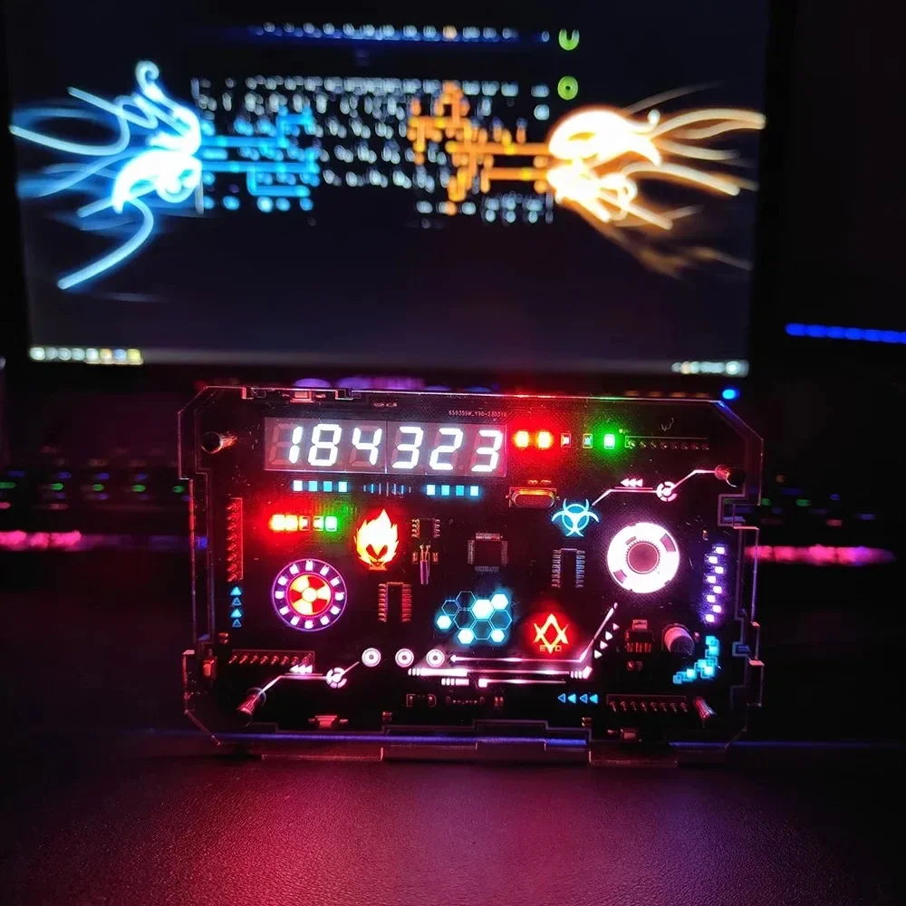 RGB Internet Famous DIY Technology Sense LED Nixie Fluorescent Tube Clock Digital Table Display E-sports