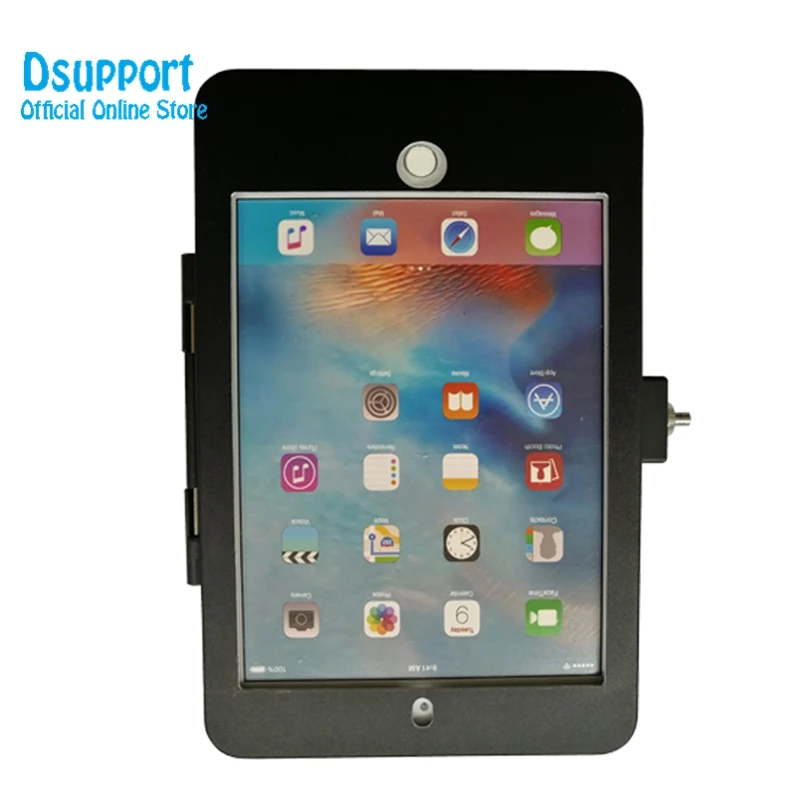 Anti Roubo Design Wall Mount Case, Fechadura com chave de metal, Fit para iPad Mini 1, 2, 3, 4, 5 Suporte de parede