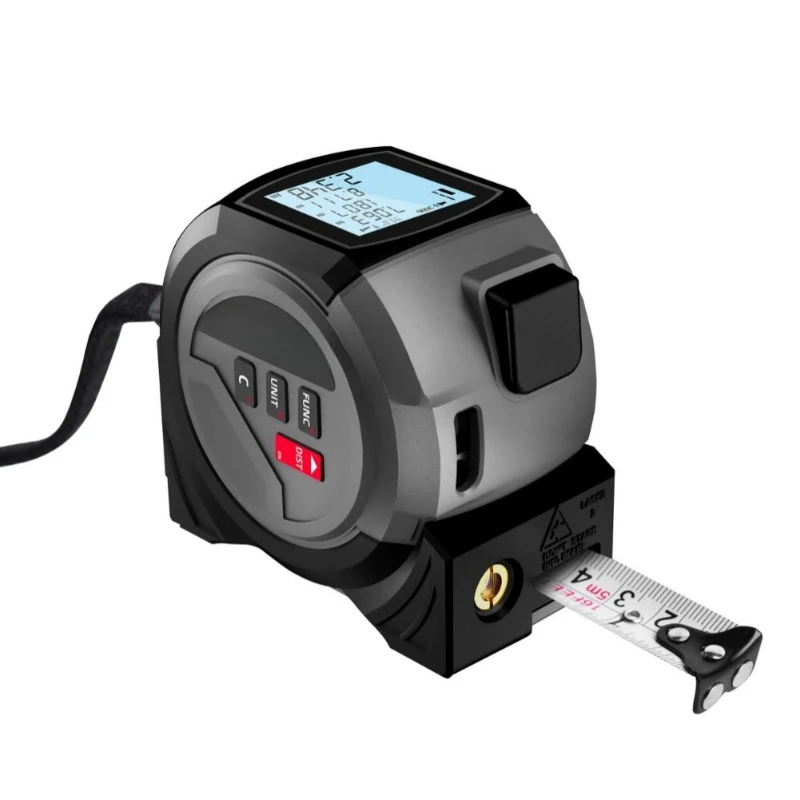 

3-In-1 Laser Ranging Tape Measure High Precision Handheld Cross Marking Steel Tape Measure