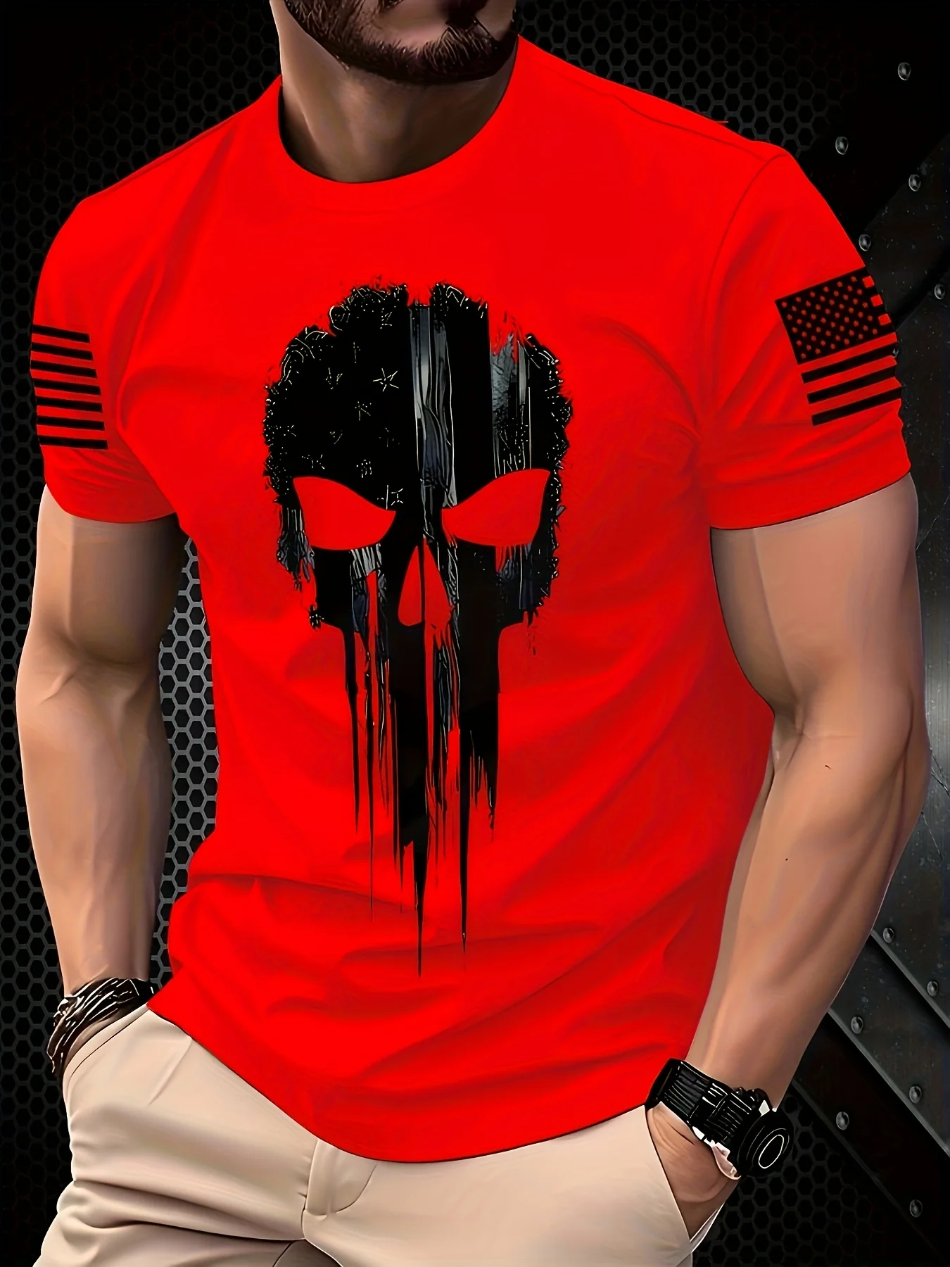 تي شيرت Marvel Punisher للرجال مطبوع رقميًا تي شيرت خارق أنيمي تي شيرت جمجمة تي شيرت #2