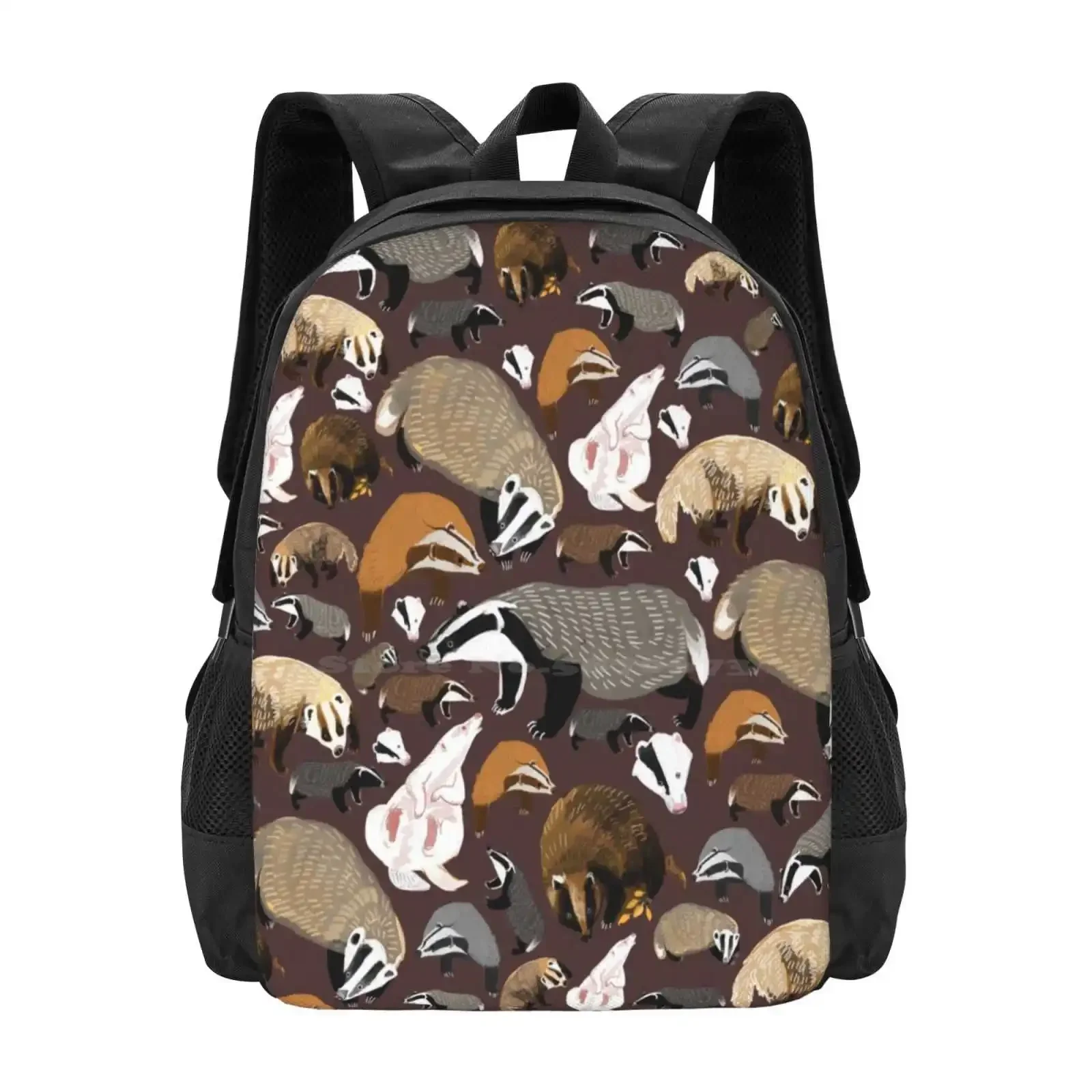 

European Badger Hot Sale Schoolbag Backpack Fashion Bags Belettelepink Kids Children Nature Species Badgers Weasels Badger