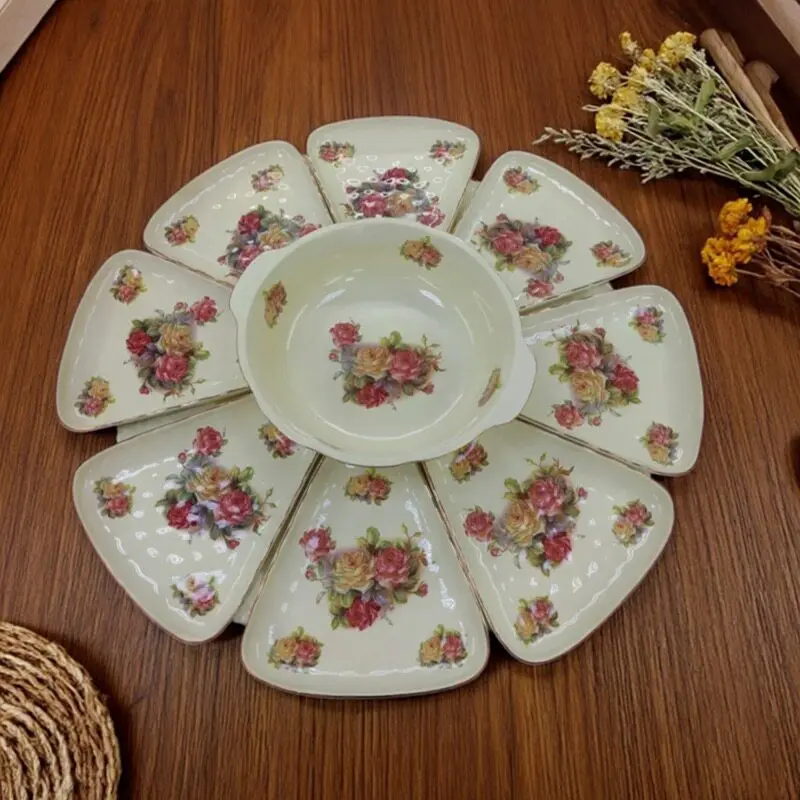European style love plate set, platter, tableware combination, household ceramic plate, vegetable plate, dining plate, dish