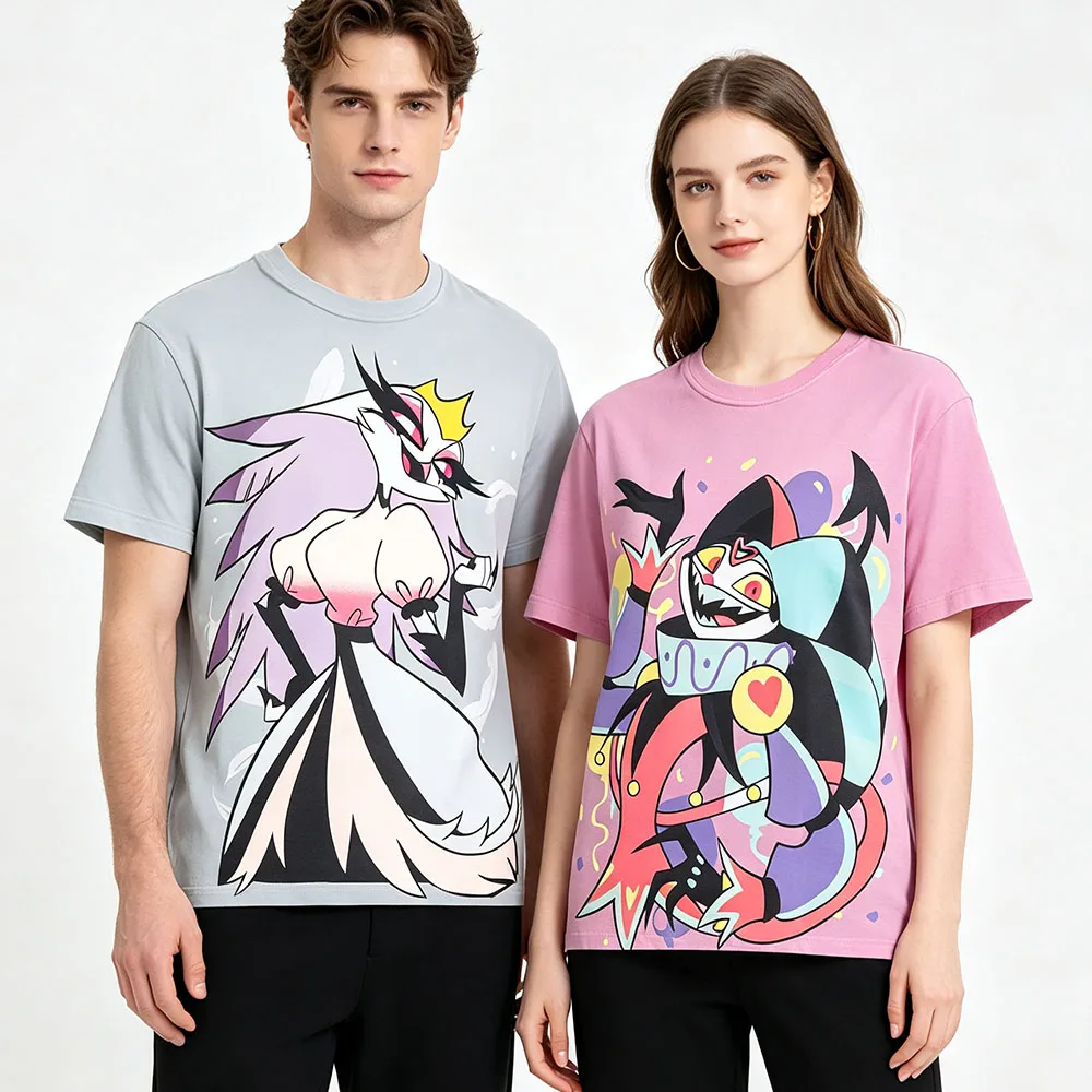 Fizzarolli STELLA Tees Helluva Boss Cosplay Costum T-shirt Anime Print Short Sleeve Tshirt Loose Casual Streetwear Summer Tops