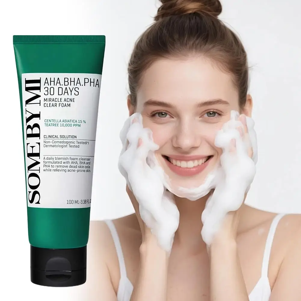 

SOMEBYMI AHA BHA PHA Miracle Skin Care Facial Cleanser Tea Tree Moisturizing Repair Essence Gentle Oil Control Foam Exfoliating
