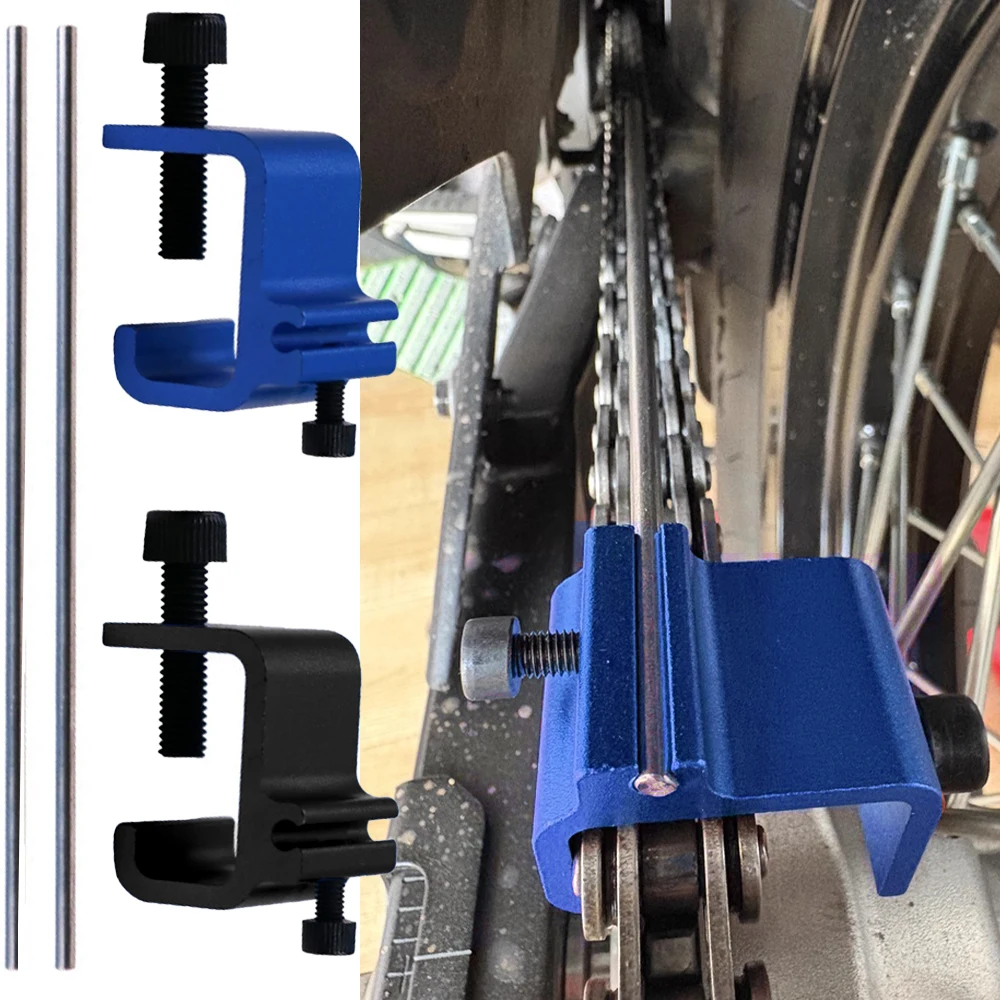 Blue/Black Motorcycle Chain Alignment Tool Quick Accurate Alignment Tool for Motor Scooter Sprocket Sport Dirt Bike ATV Repair
