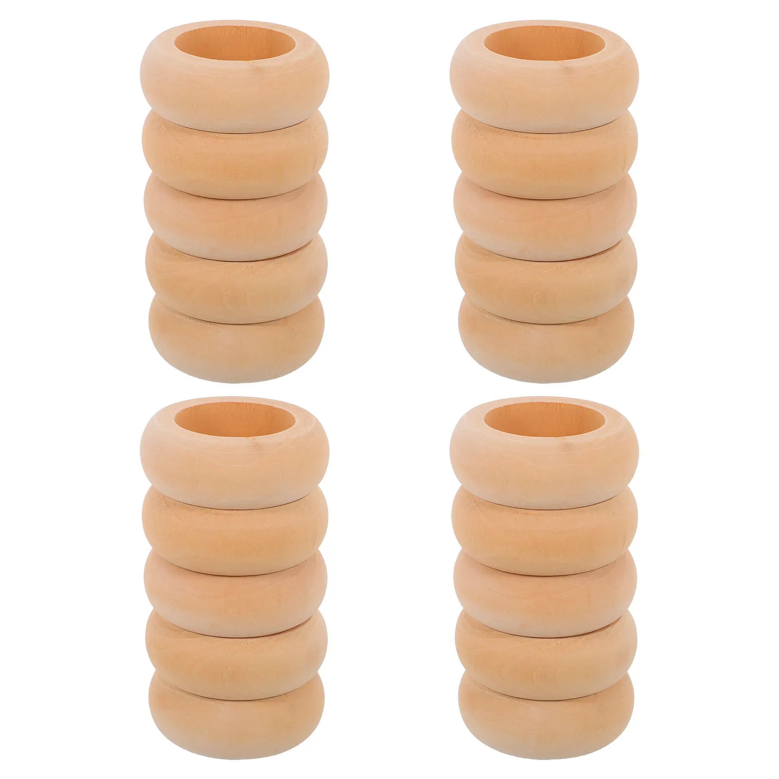 

20Pcs Wooden Napkin Rings Rustic Handmade Wood Napkin Holders for Weddings Parties Holiday Gatherings Farmhouse Table Decor