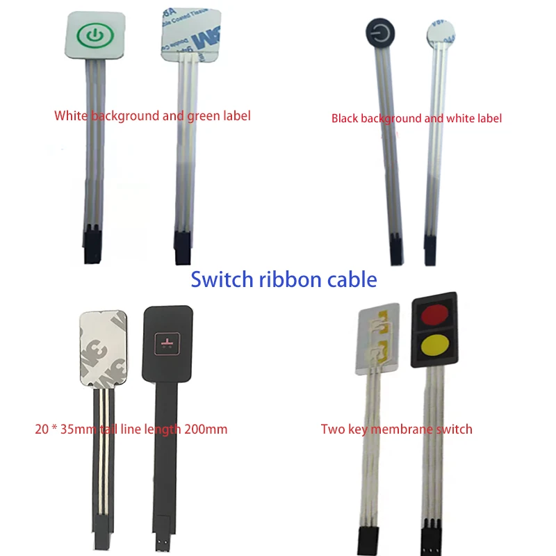 

1PCS High Quality 1 Key 2 Key Button Membrane Switch Power Film Button With PVC PET Control Panel For DIY Accessory Switch Cable