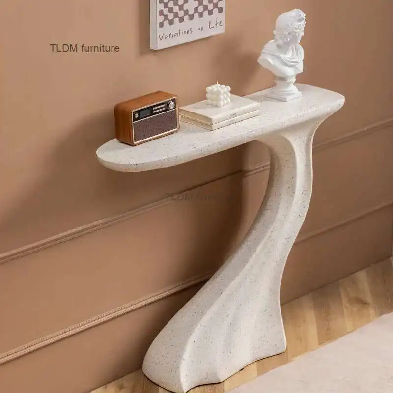 

Nordic Cement Console Tables for Entrance Hall Table Against Wall Ins Creative Light Luxury Household Console Table for Corridor