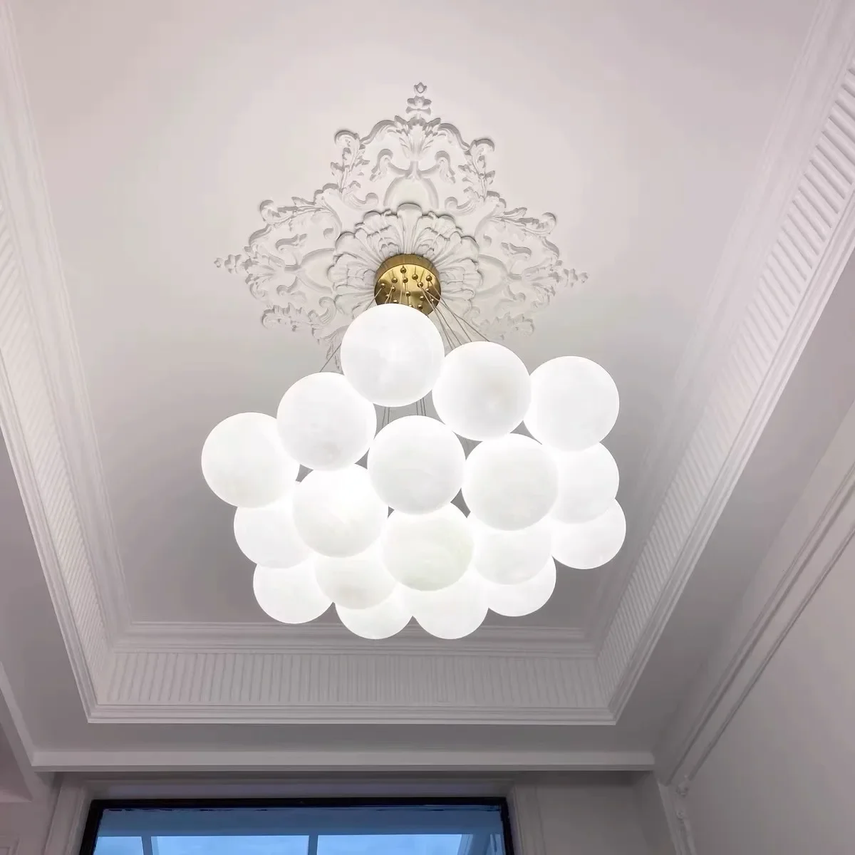 Planet lamp bubble ball chandelier moon living room lamp creative magic bean glass method