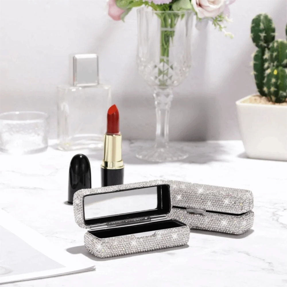 Fashion Lipstick Bag Creative Exquisite Lip Gloss Storage Bag Luxury Bucket Shaped Lipstick Protective Cover With Mirror Gift