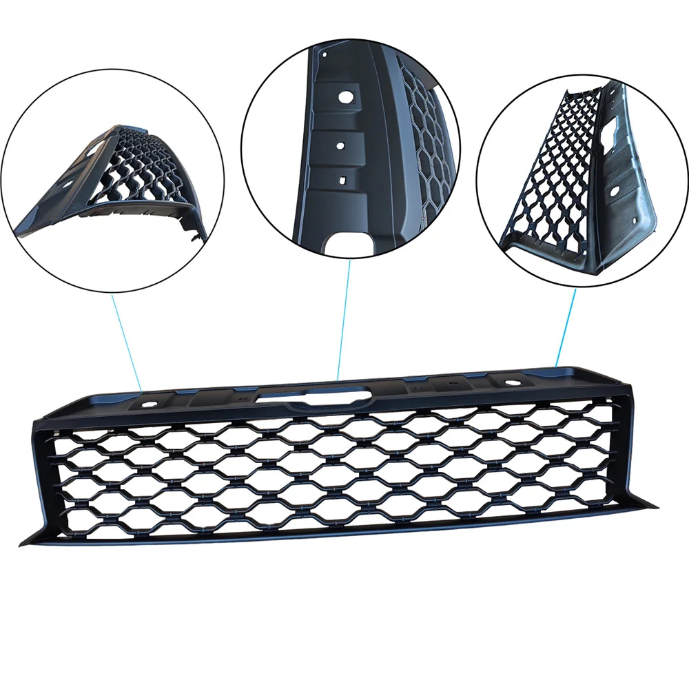 Car Front Grille For Volkswagen VW Amarok 2015+ ABS Material Gloss Black Front Mesh Grill Bumper Grills Accessories