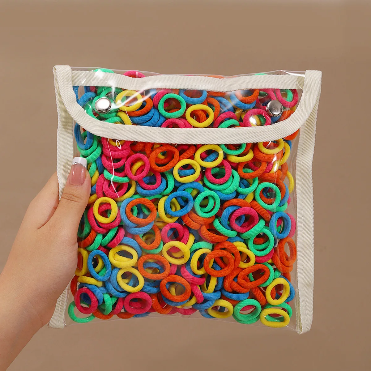 

Children's colorful hair clips 2 cm in size large size High ponytail hair string head rope for girls