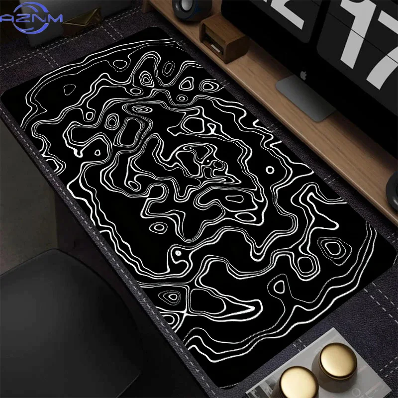 Black Flowing Liquid Mouse Pad,large Gaming Mouse Pad with Stitched Edges,XXL Keyboard Pad Suitable for Office and Gaming ESport