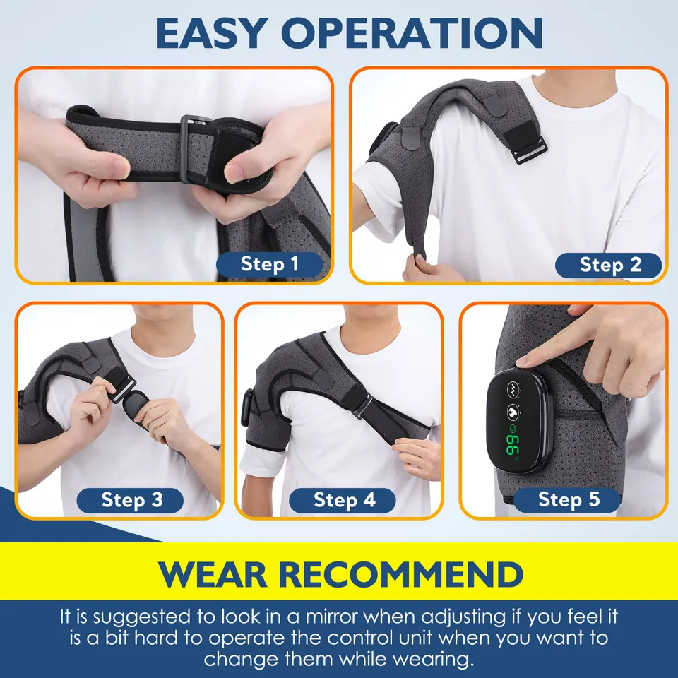 Electric Shoulder Massager Heating Vibration Massage Belt Shoulder Brace  Wrap Pad Rechargeable Heated Muscle Massager Warmer - AliExpress 66