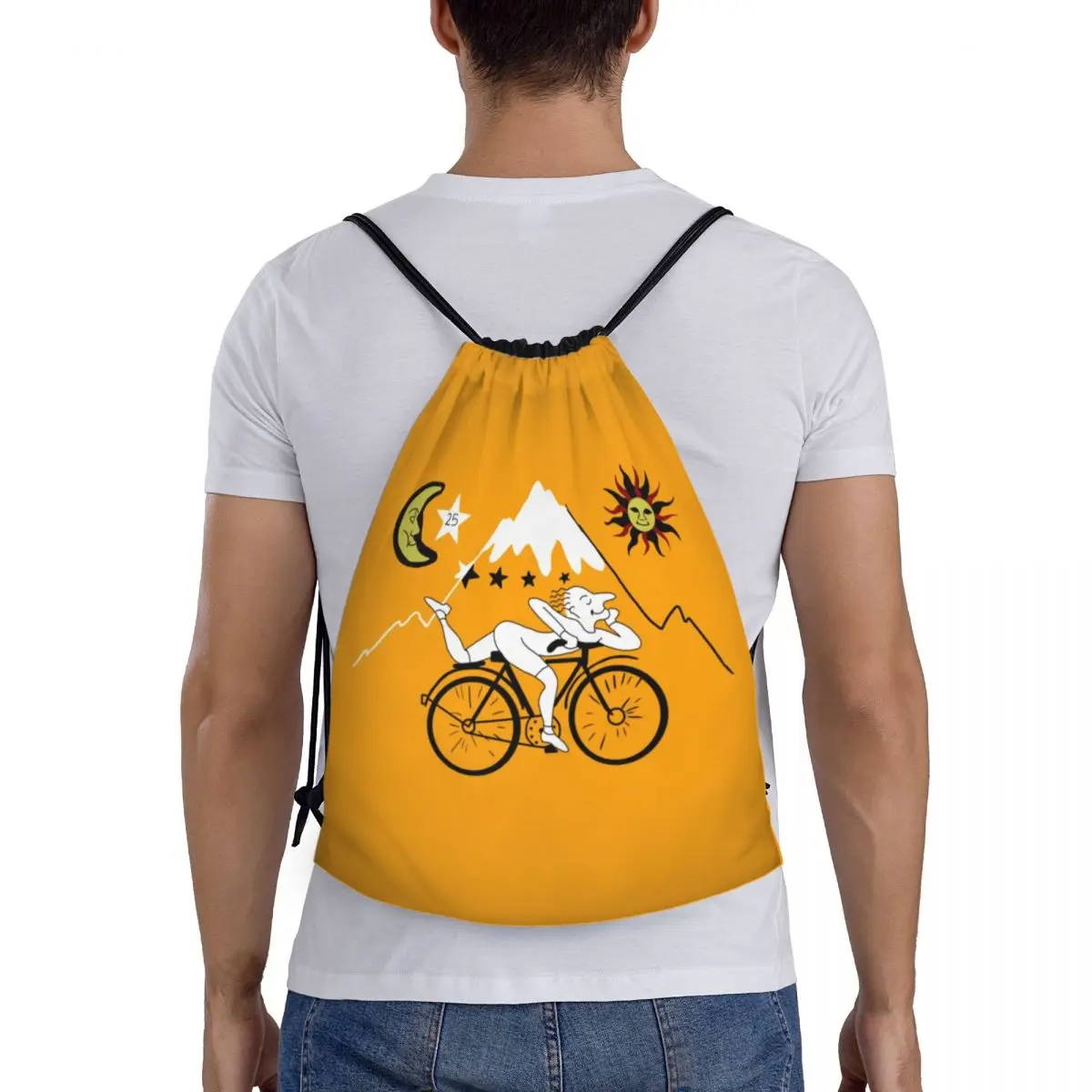 Bicycle Day Albert Hoffman Classic Drawstring Bag Women Men Lightweight Lsd Acid Blotter Party Sports Gym Storage Backpack