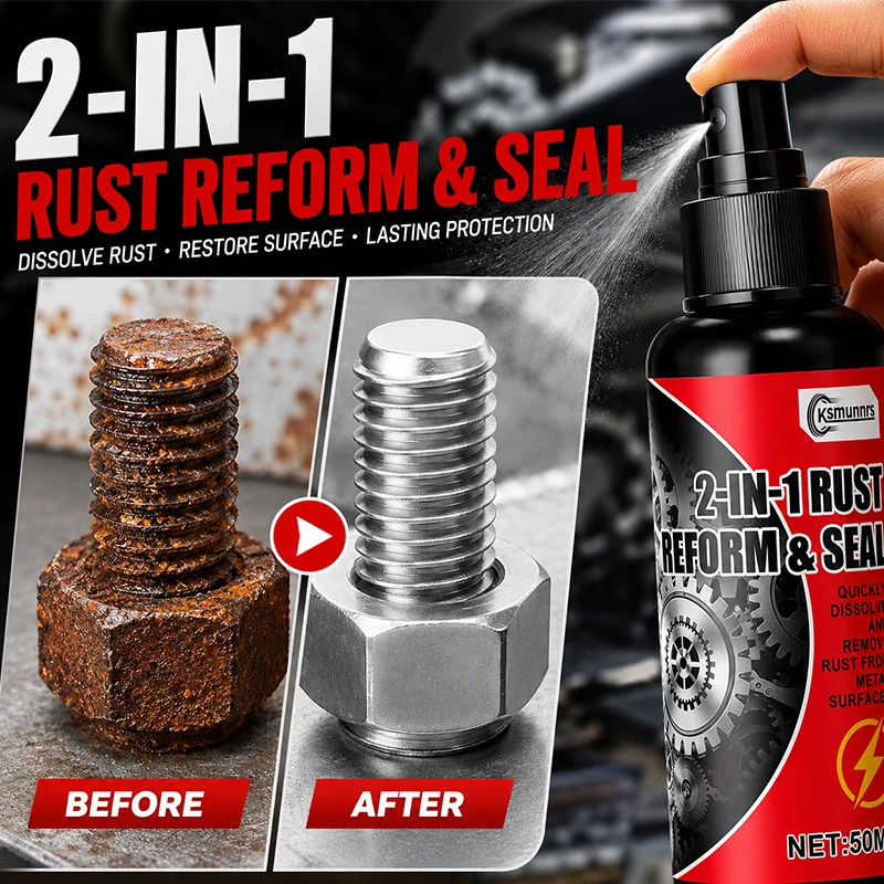 Fast Rust Removal Spray, Metal Cleaner and Lubricant for Exhaust Pipes, Brake Parts and Household Surfaces