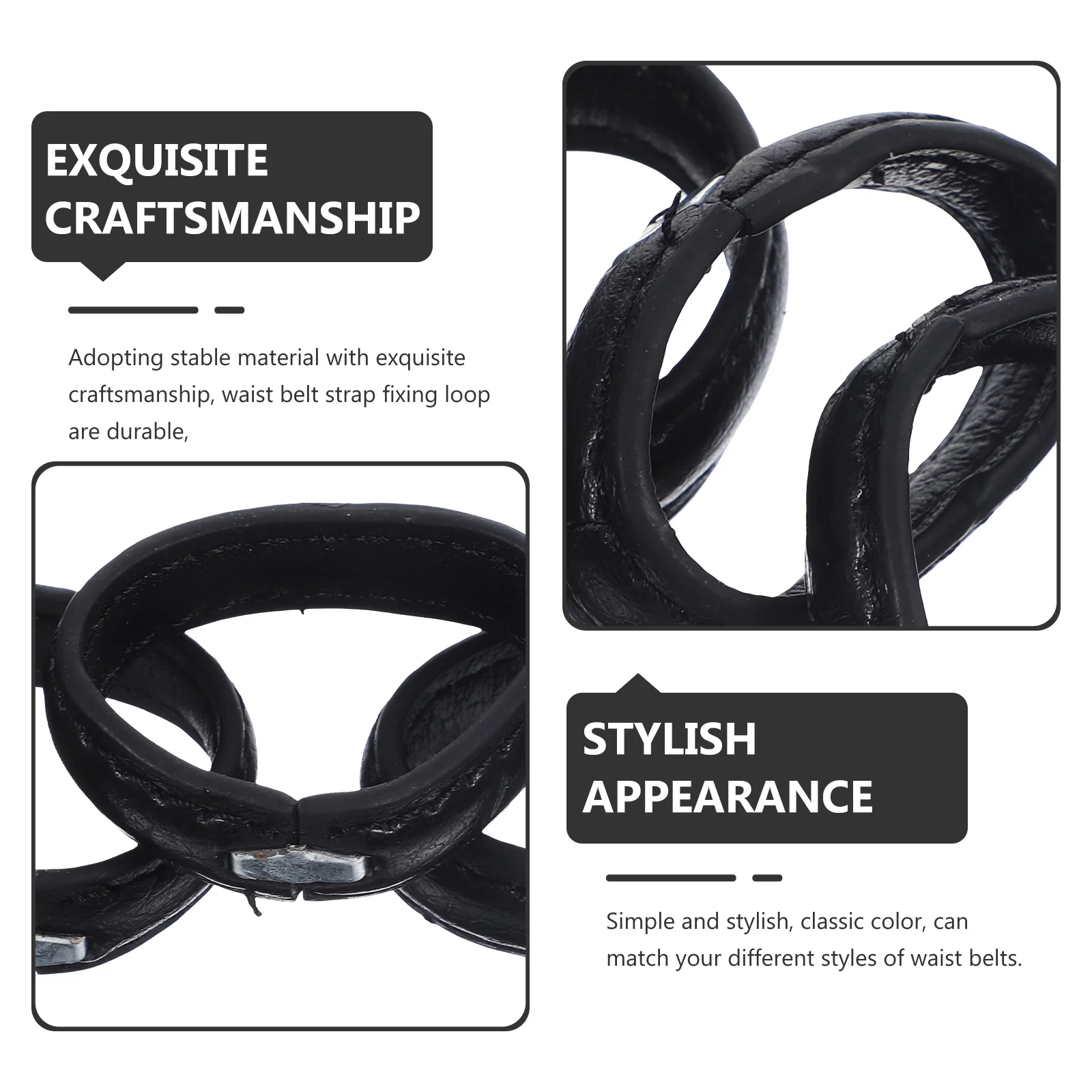 

3pcs Belt Loop Keepers Black Tail Fixing Accessories for Men Wide Belt Loops Outdoor Sports Daily Use Strap Retainers