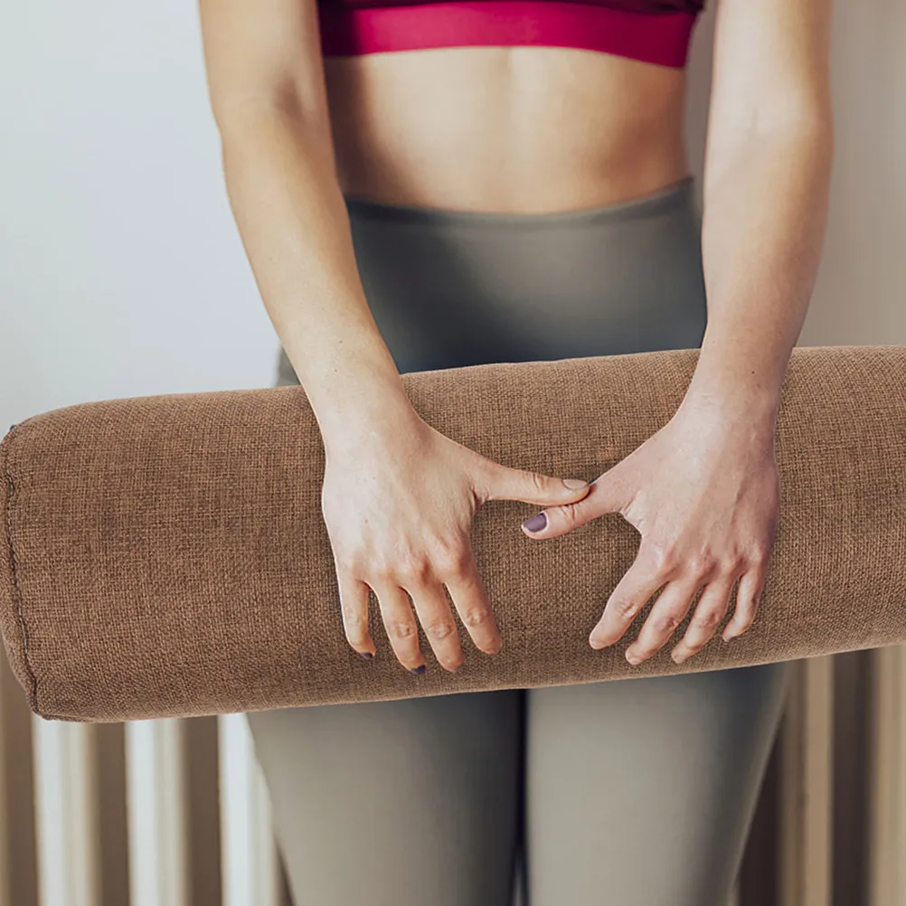 

Cotton Linen Yoga Pillow with Pearl Cotton Fill Premium Support for Sit-Ups Crunches Neck Lumbar Leg Support Versatile Gym