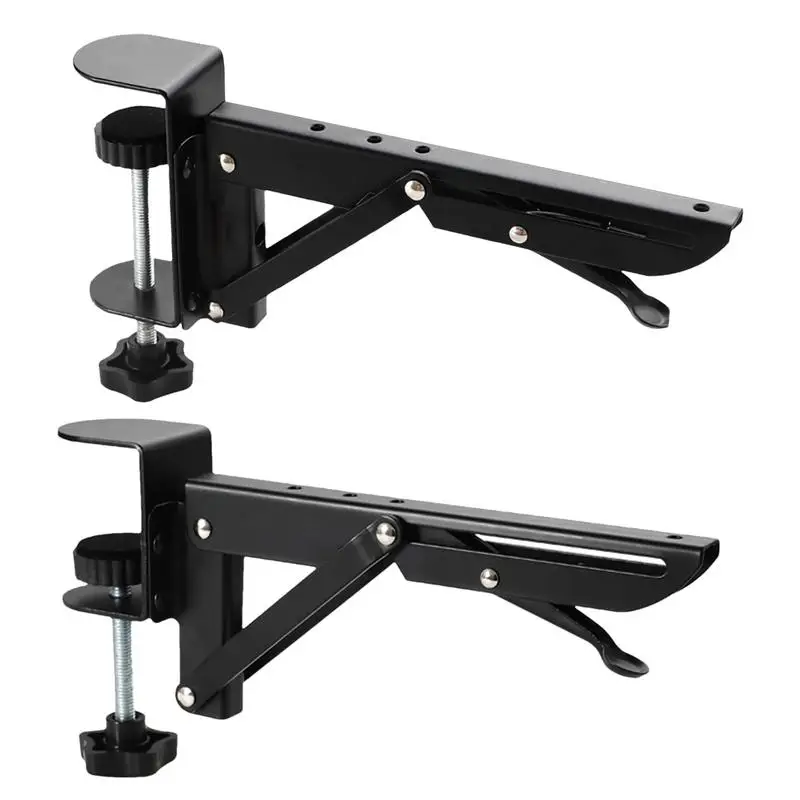 

Metal Tabletop Extension Brackets Foldable Hand Rest Stand Ergonomics Desk Extender Tray Clamp For Home Computer Room Study Room