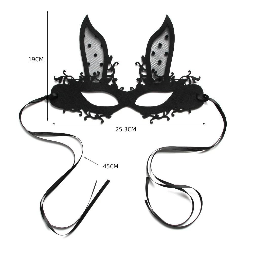 

Bunny Half-Face Mask Prop Women Cosplay Party Durable Comfortable Festival Gift Masquerade Bunny Half Face Mask