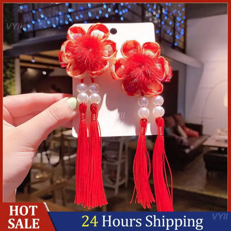 

Новогодний праздничный очаровательный элегантный незаменимый бестселлер ручной работы очаровательная заколка-бабочка детская мода костюм Тан красный