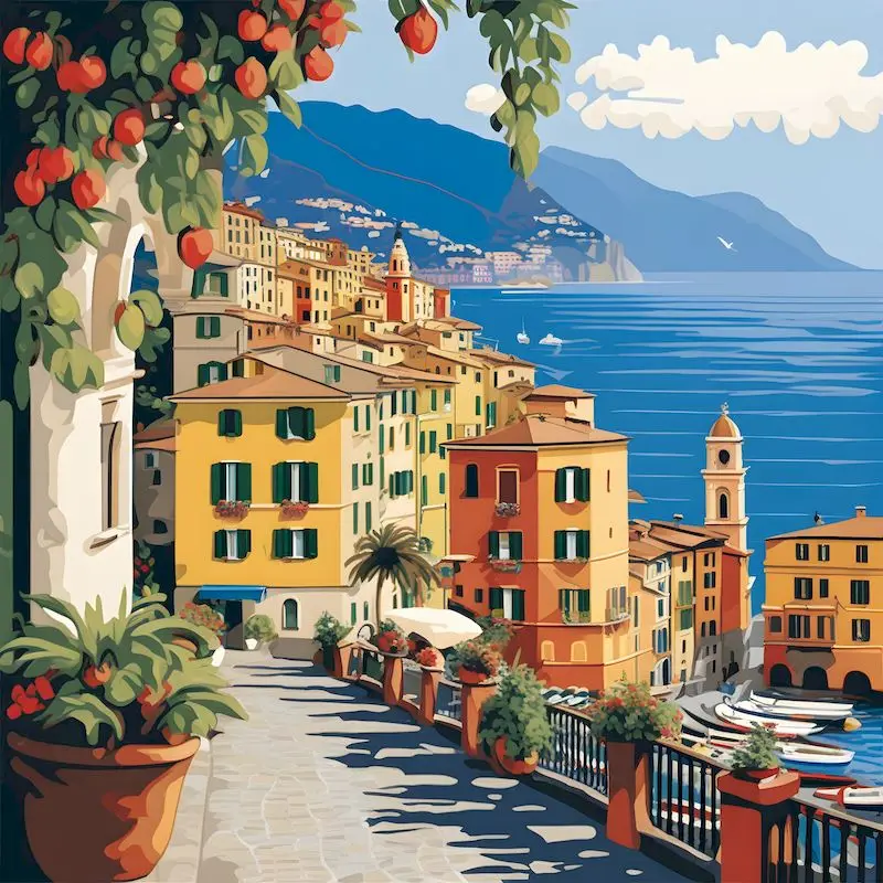 

GATYZTORY Paint By Numbers For Adults Children Seaside Town DIY HandPainted Oil Painting Landscape Picture Home Wall Decor Gift