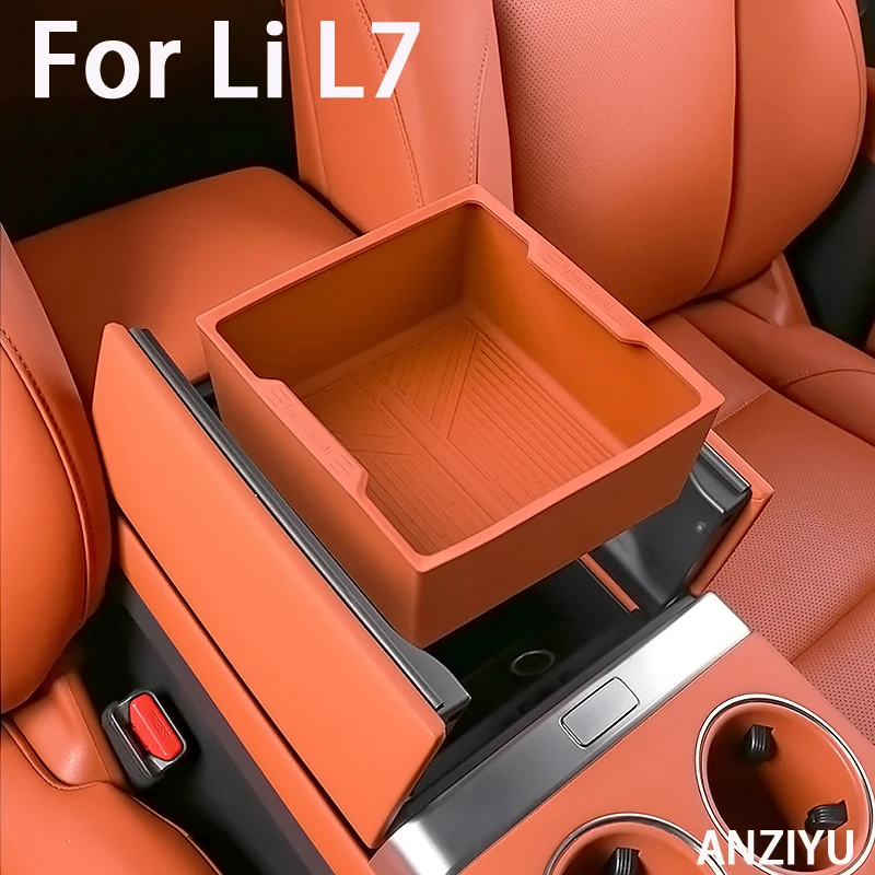 

For Li L7 Center Armrest Box Silicone Storage Box Vibration Damping Noise Reduction Flexible Multi-level Box for Li Auto LiXiang