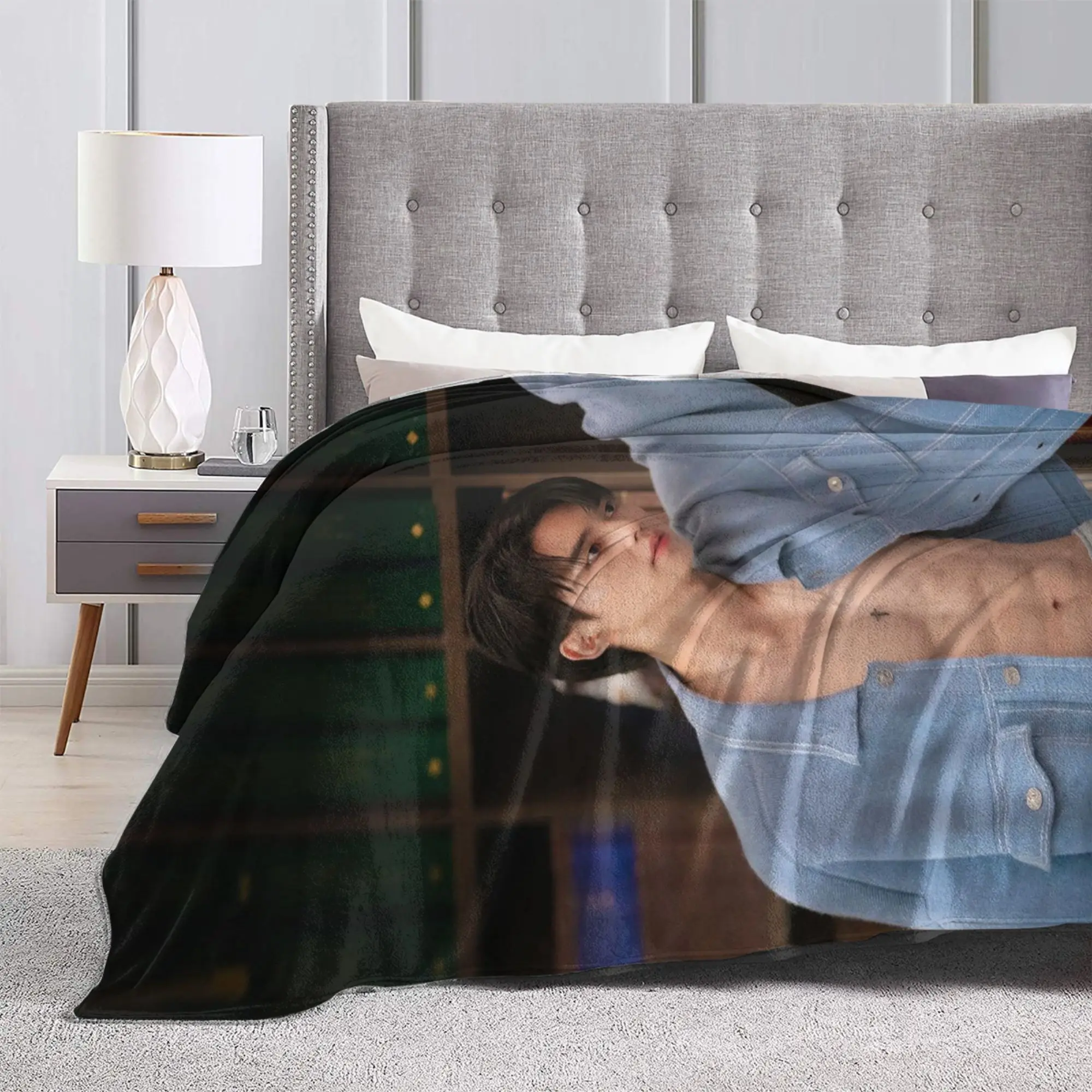 بطانيات سونغ كانغ ماي شيطان الممثل، بطانيات صوف مريحة فائقة النعومة لمفارش غرفة النوم