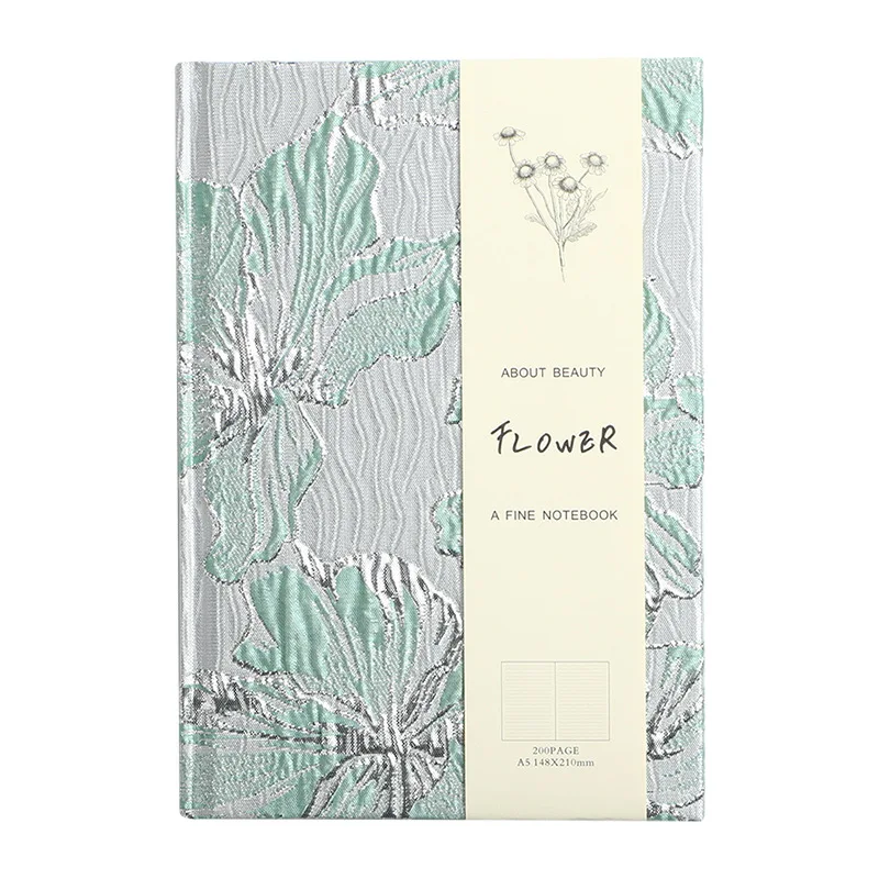 Embossed Lily Hand Account Book Campus A5 Notepad Stationery Notebooks Sketchbook Office Supplies Writing Pads School