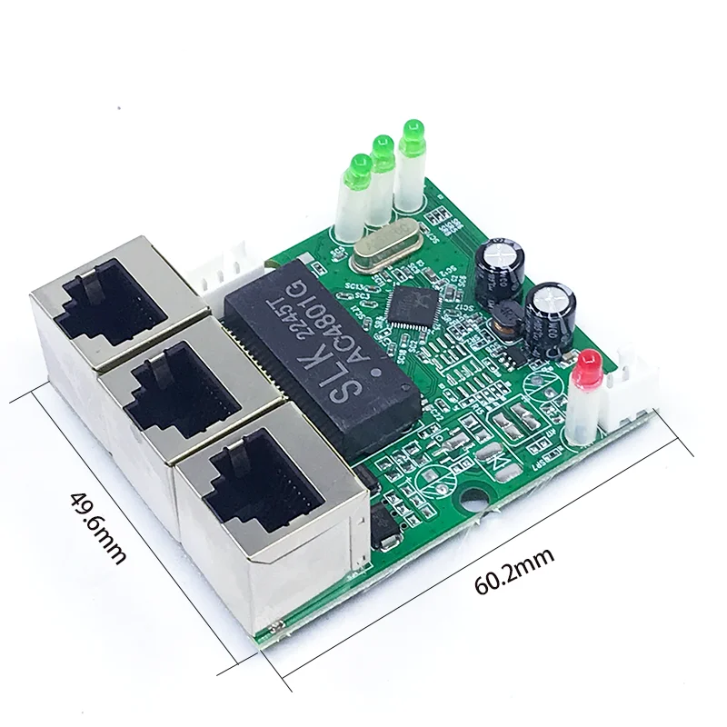 PCBA Mini 4port modul saklar industri 10/100Mbps 5V 12V 15V 18V 24VLightning perlindungan 4KV antistatis 4KV