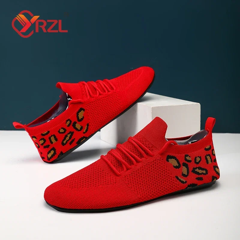 YRZL رجل شبكة المتسكعون لينة القيادة الأخفاف عالية الجودة الشقق الذكور أحذية مشي تنفس شبكة حذاء بدون كعب أحذية رجالي #5