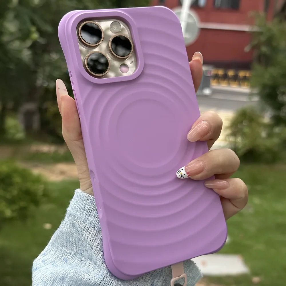 Ripple Silicone Magnetic Phone Case for IPhone 17 16 15 14 13 Pro Max Smooth Case for iPhone 17 Pro - náhled 6