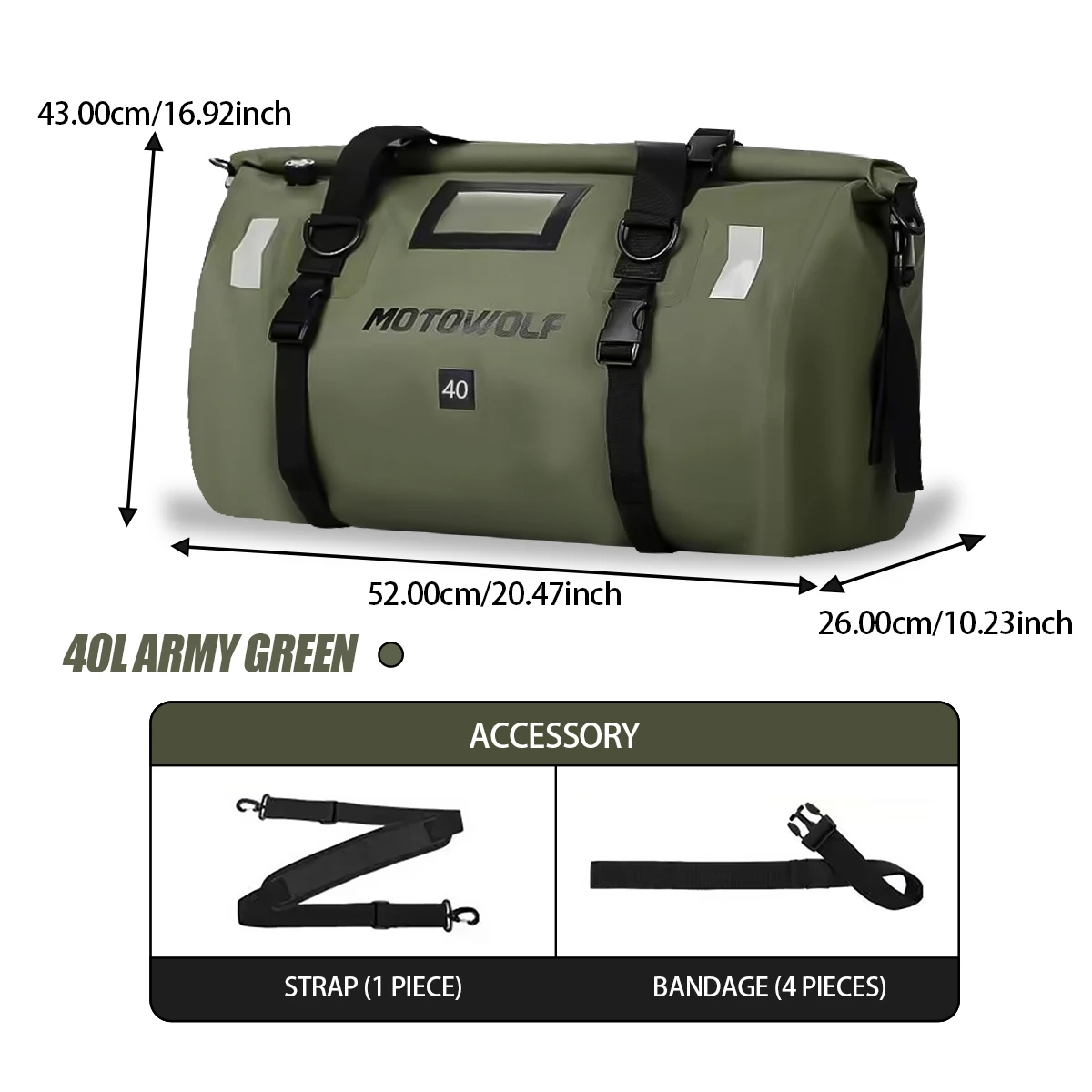 Motorfiets Waterdichte Staarttas Reizen Outdoor Droge Bagage Roll Pack Bag 20/40/66 Motorbagage Rugzak Motorfiets Zadeltas